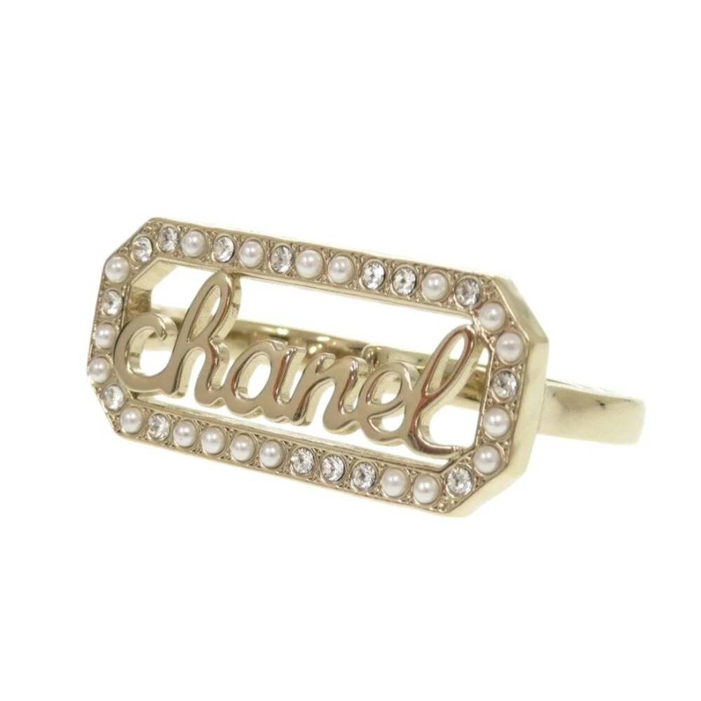 CHANEL Gold Pearl Ring